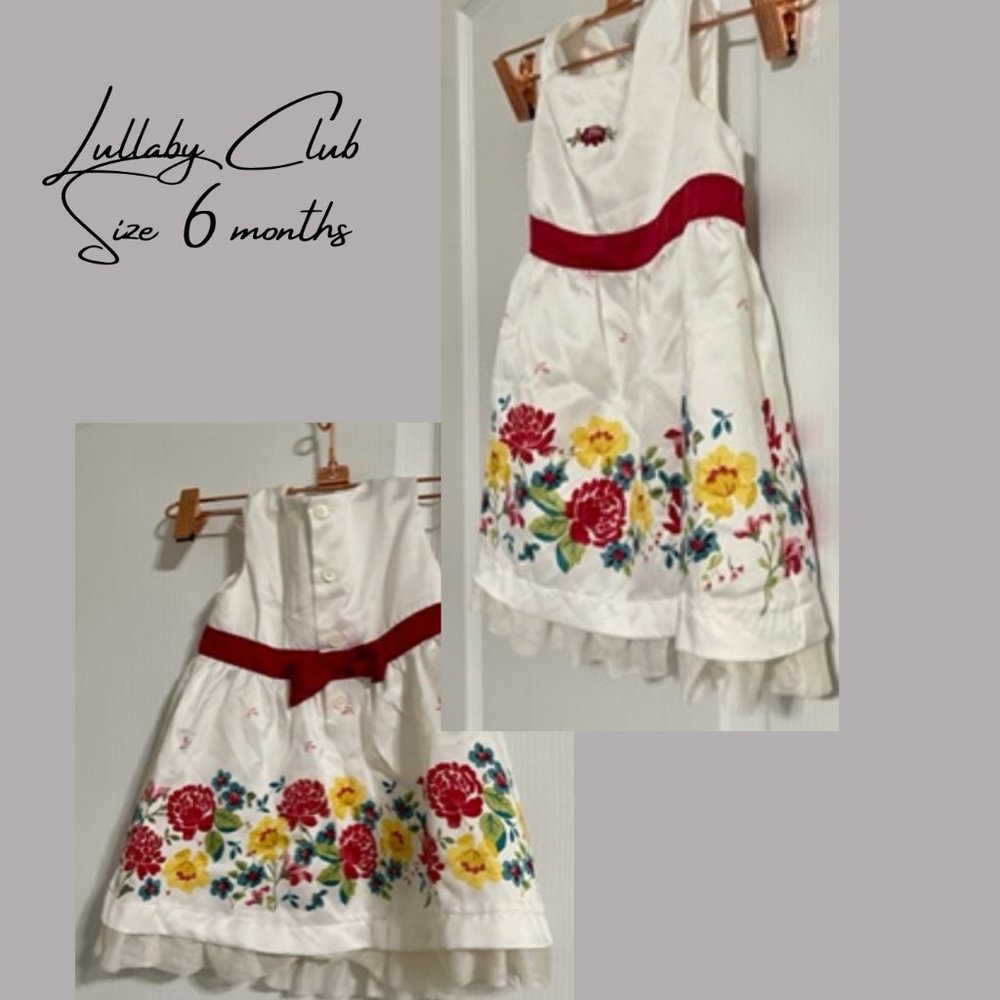 Lullaby Club white floral dress size 6 months